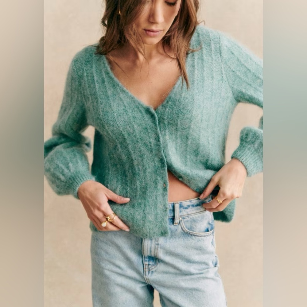 Sezane Antonetta Cardigan Island Blue - Size M